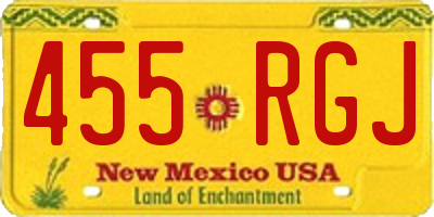 NM license plate 455RGJ