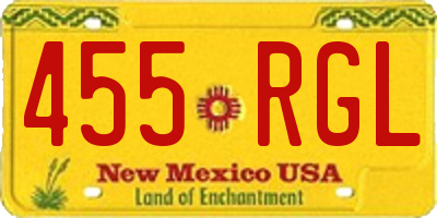NM license plate 455RGL