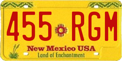 NM license plate 455RGM