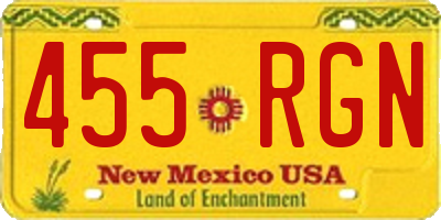 NM license plate 455RGN