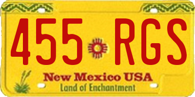 NM license plate 455RGS