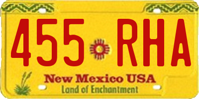 NM license plate 455RHA
