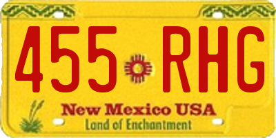 NM license plate 455RHG