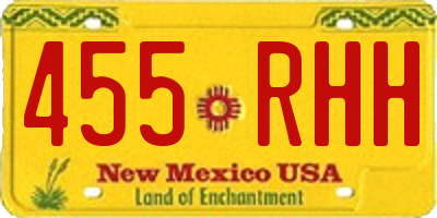 NM license plate 455RHH