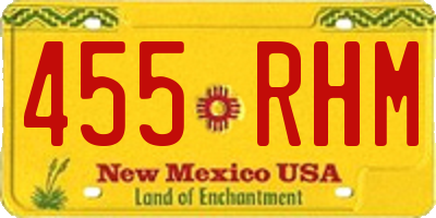 NM license plate 455RHM