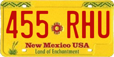 NM license plate 455RHU