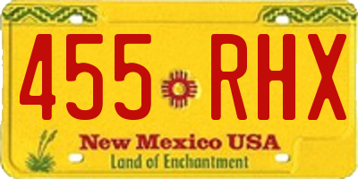 NM license plate 455RHX