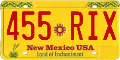 NM license plate 455RIX