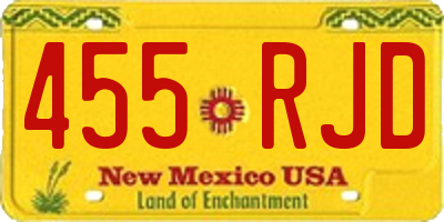 NM license plate 455RJD