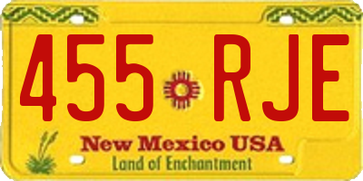 NM license plate 455RJE