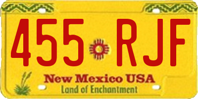 NM license plate 455RJF