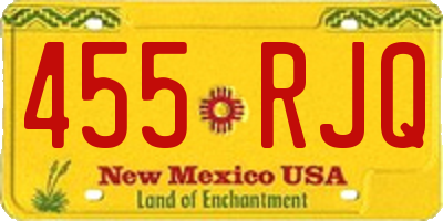 NM license plate 455RJQ
