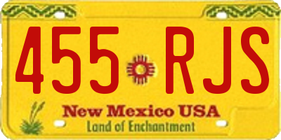NM license plate 455RJS