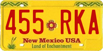 NM license plate 455RKA