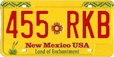 NM license plate 455RKB