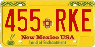 NM license plate 455RKE