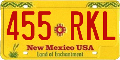 NM license plate 455RKL