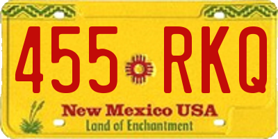 NM license plate 455RKQ