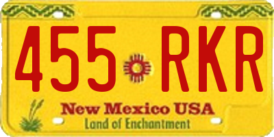 NM license plate 455RKR