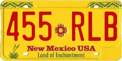 NM license plate 455RLB