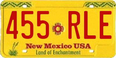 NM license plate 455RLE
