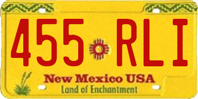 NM license plate 455RLI