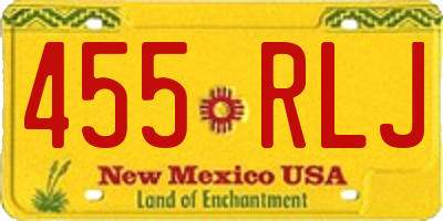 NM license plate 455RLJ