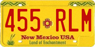 NM license plate 455RLM