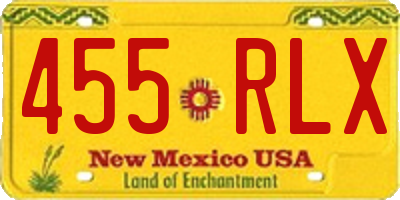NM license plate 455RLX