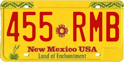 NM license plate 455RMB