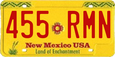 NM license plate 455RMN