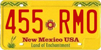 NM license plate 455RMO