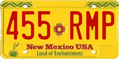 NM license plate 455RMP