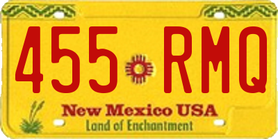 NM license plate 455RMQ