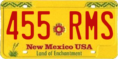 NM license plate 455RMS