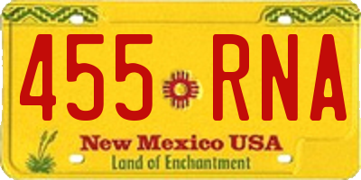 NM license plate 455RNA