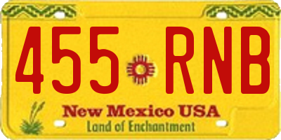 NM license plate 455RNB