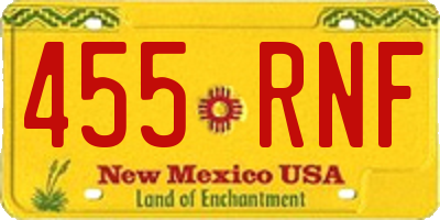 NM license plate 455RNF