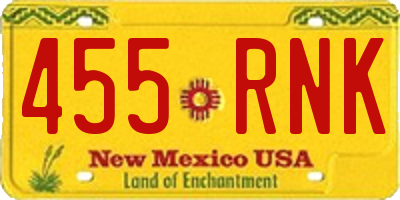 NM license plate 455RNK