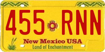 NM license plate 455RNN