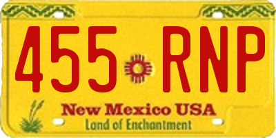 NM license plate 455RNP