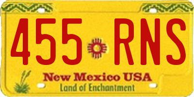 NM license plate 455RNS