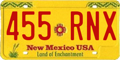 NM license plate 455RNX