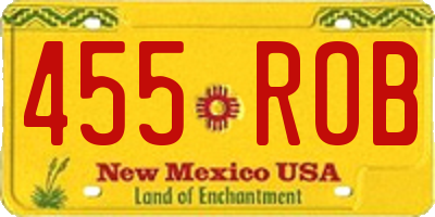 NM license plate 455ROB