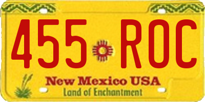 NM license plate 455ROC