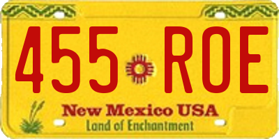 NM license plate 455ROE