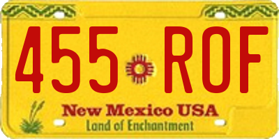 NM license plate 455ROF