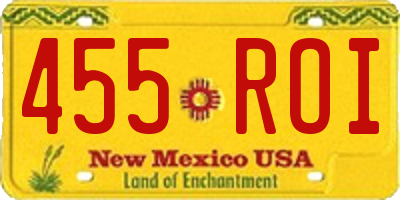 NM license plate 455ROI