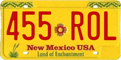 NM license plate 455ROL