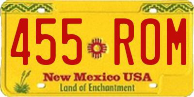 NM license plate 455ROM